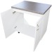 Masca pentru chiuveta cu 2 usi 80 cm Zebra, alb/MDF Alb Mat, cu blat Beton, 80 x 85 x 60 cm